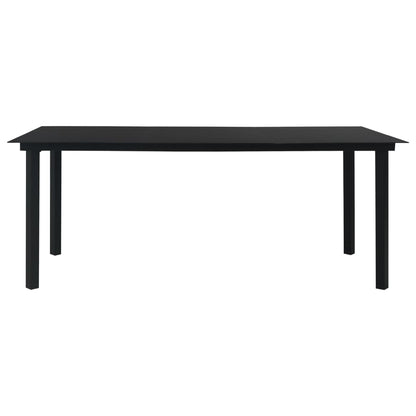 Dining Set | Black | Poly rattan, powder-coated steel, glass