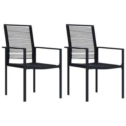 Dining Set | Black | Glass, Powder-Coated Steel, PVC Hollow Rattan