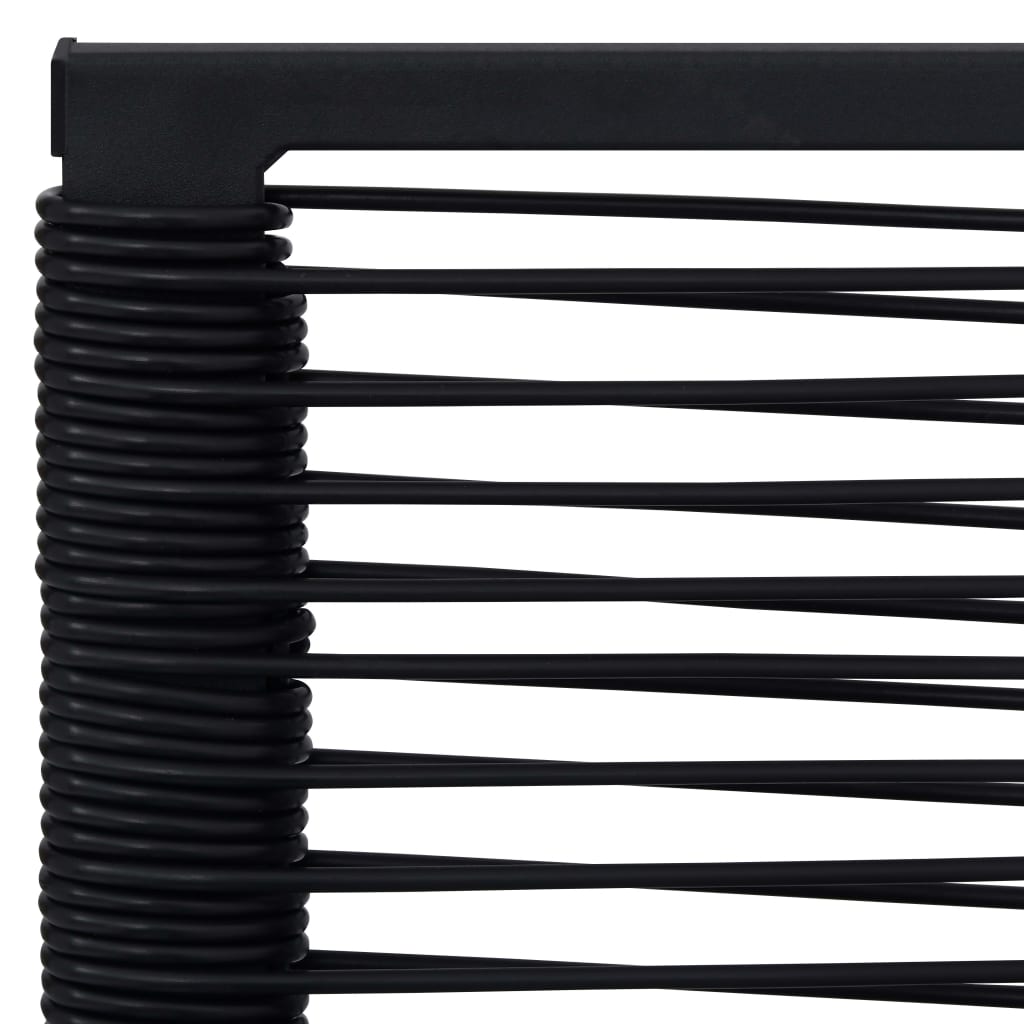 Dining Set | Black | Glass, Powder-Coated Steel, PVC Hollow Rattan