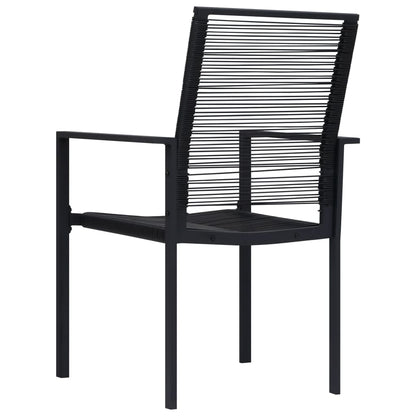 Dining Set | Black | Powder-Coated Steel, PVC Hollow Rattan, Glass