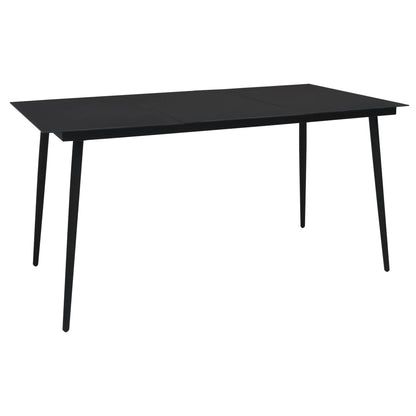 Dining Set | Black | Glass | Large |  Durable  | Garden Dining Set