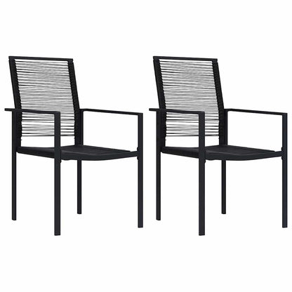 Dining Set | Black | Glass, Powder-coated steel, PVC hollow rattan