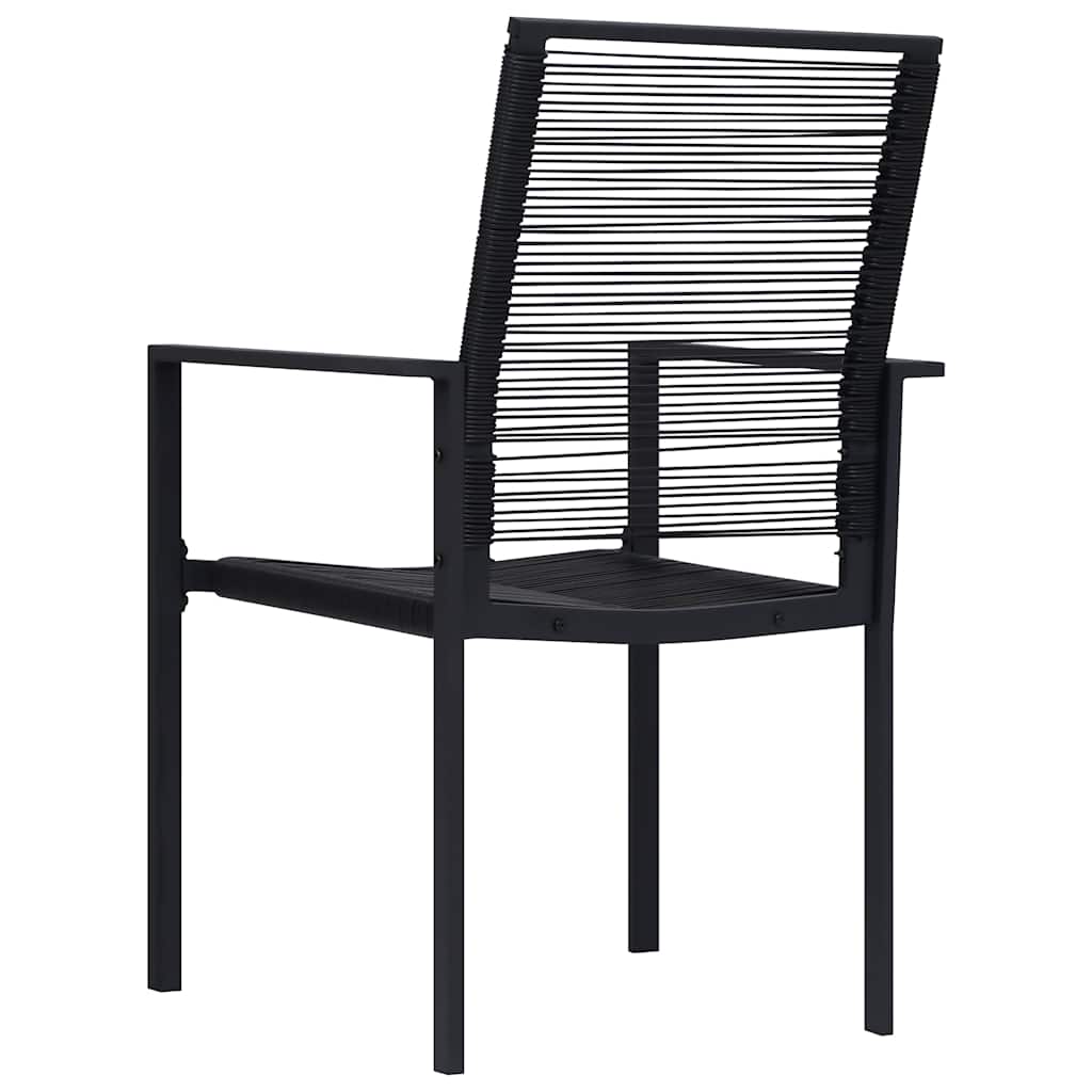 Dining Set | Black | Glass, Powder-coated steel, PVC hollow rattan