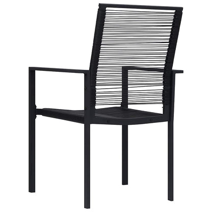Dining Set | Black | Glass, Powder-coated steel, PVC hollow rattan