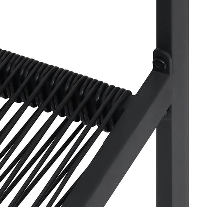 Dining Set | Black | Glass, Powder-coated steel, PVC hollow rattan