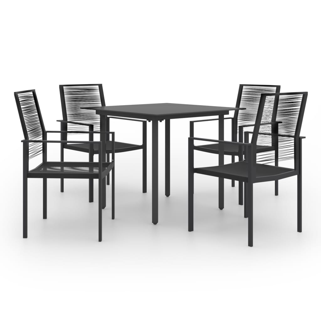 Dining Set | Black | Glass | Medium | Durable | Garden Dining Set