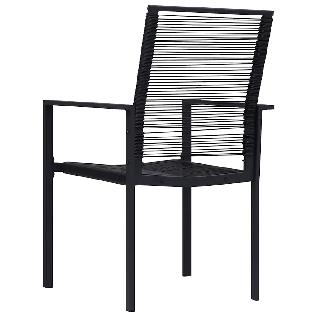 Dining Set | Black | Glass, Powder-Coated Steel, PVC Hollow Rattan