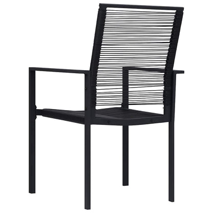 Dining Set | Black | Glass, Powder-Coated Steel, PVC Hollow Rattan