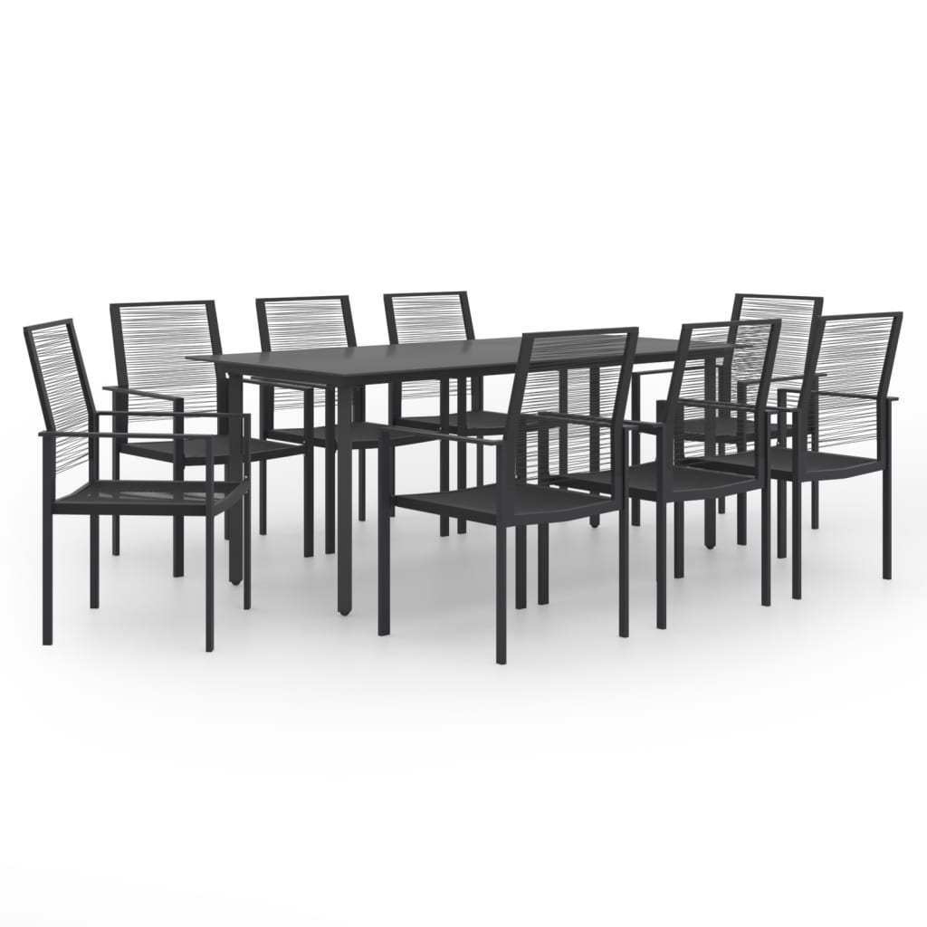 Dining Set | Black | Glass | Large | Seats Many | Garden Dining Set