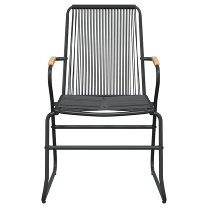 7 Piece Garden Dining Set Black PVC Rattan