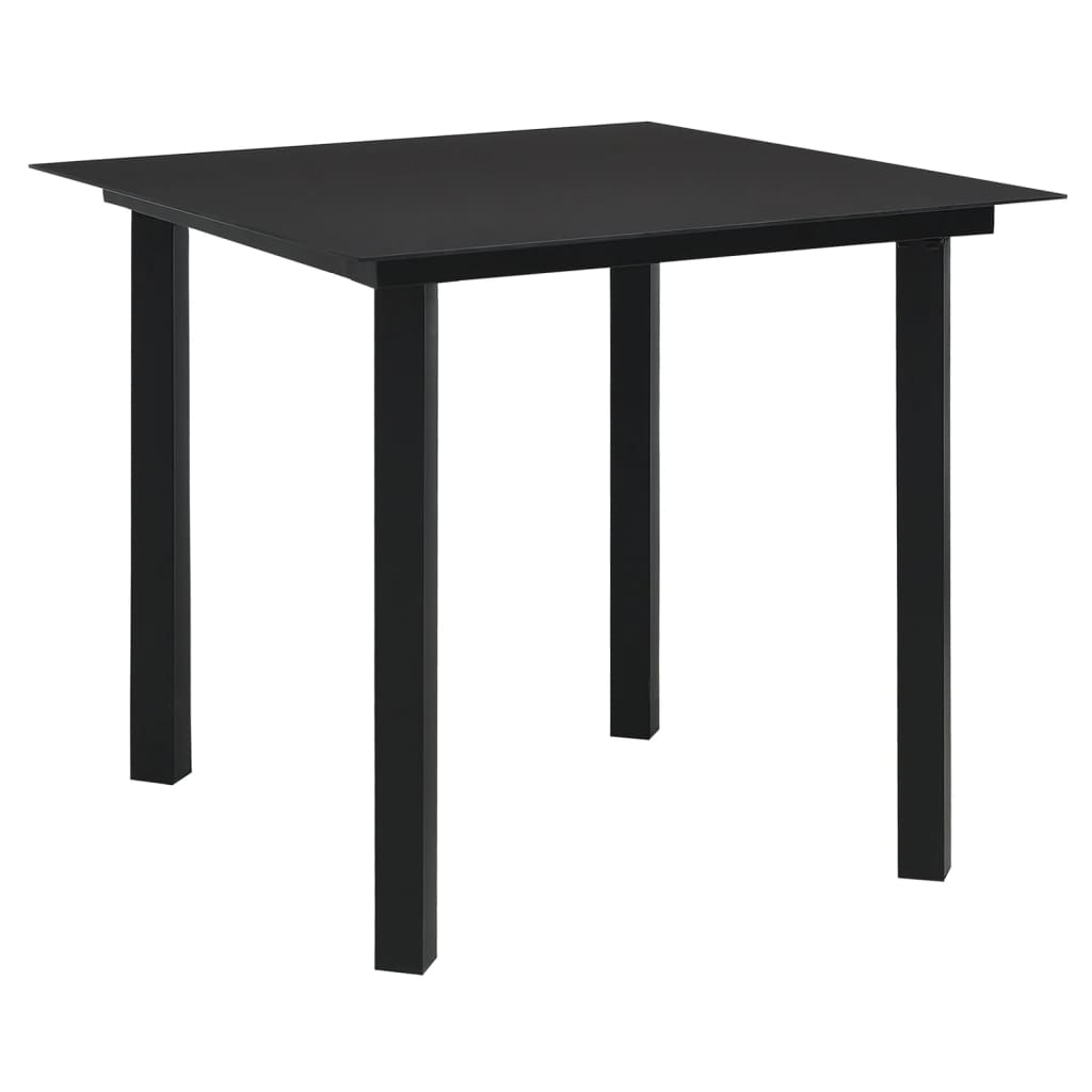 5 Piece Garden Dining Set Black PVC Rattan