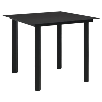 5 Piece Garden Dining Set Black PVC Rattan