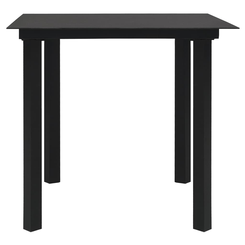 5 Piece Garden Dining Set Black PVC Rattan