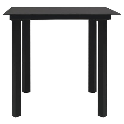5 Piece Garden Dining Set Black PVC Rattan