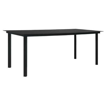 7 Piece Garden Dining Set Black PVC Rattan