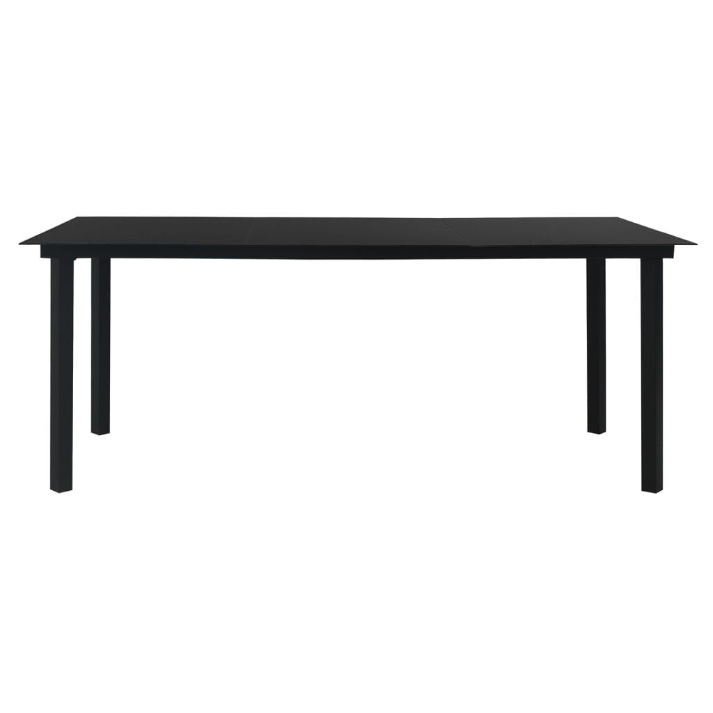 9 Piece Garden Dining Set Black PVC Rattan