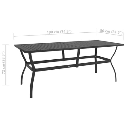 Dining Set | Anthracite, Grey | Textilene, Powder-Coated Steel | Large
