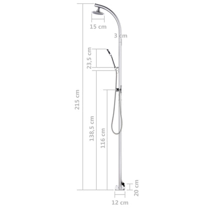 Garden Shower 215 cm Aluminium