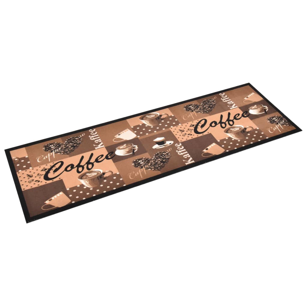 Kitchen Carpet Washable Coffee brown 60x300 cm