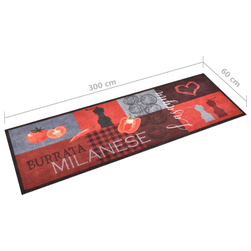 Kitchen Carpet Washable Tomatoes 60x300 cm