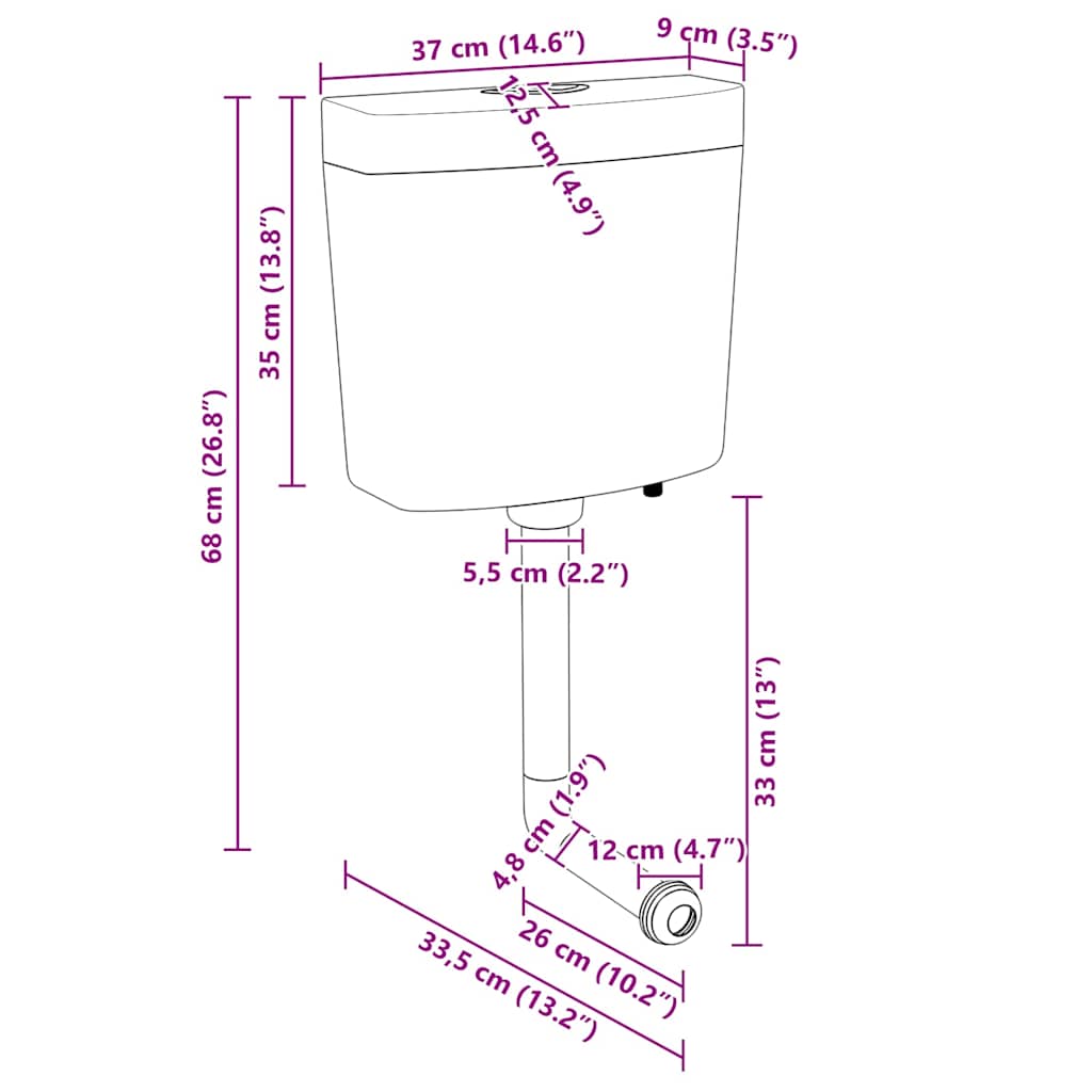 Toilet Cistern with Bottom Water Inlet 3/6 L Olive