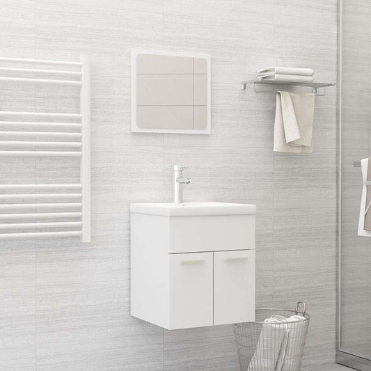 Bathroom Furniture Set | White | Engineered wood | Compact