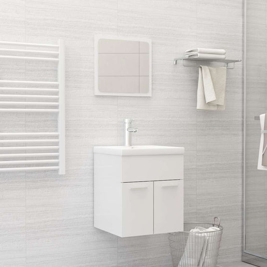 Bathroom Furniture Set | High gloss white | Engineered wood, Acrylic