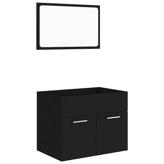 Bathroom Furniture Set | Black | Engineered wood, Acrylic | Standard