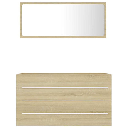 804848 vidaXL 2 Piece Bathroom Furniture Set Sonoma Oak Engineered Wood