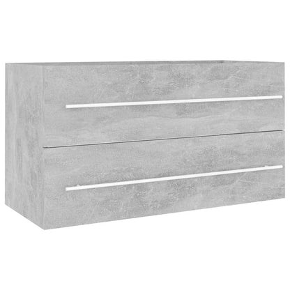 804849 vidaXL 2 Piece Bathroom Furniture Set Concrete Grey Engineered Wood