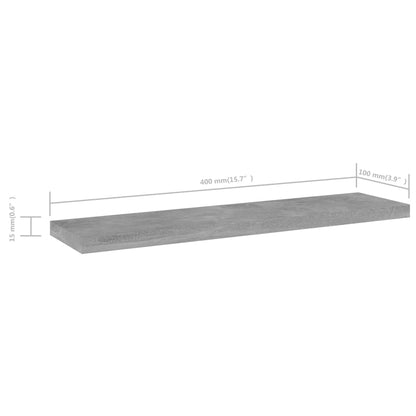 Bookshelf Boards 4 pcs Concrete Grey 40x10x1.5 cm Engineered Wood