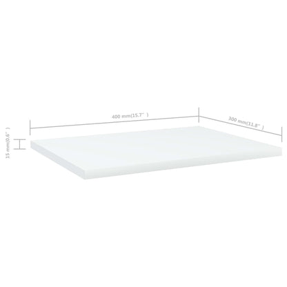 Bookshelf Boards 4 pcs White 40x30x1.5 cm Engineered Wood