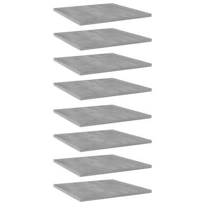 Bookshelf Boards 8 pcs Concrete Grey 40x40x1.5 cm Engineered Wood