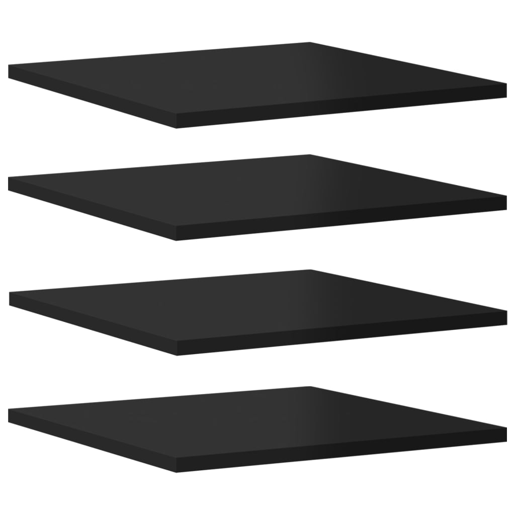 805183 vidaXL Bookshelf Boards 8 pcs High Gloss Black 40x40x1,5 cm Engineered Wood