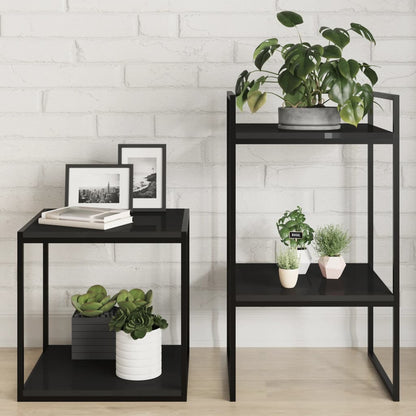 805183 vidaXL Bookshelf Boards 8 pcs High Gloss Black 40x40x1,5 cm Engineered Wood