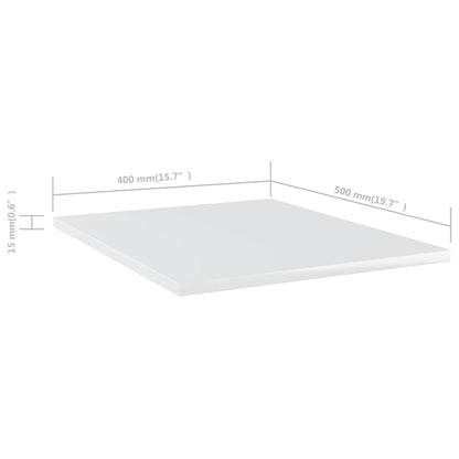 Bookshelf Boards 8 pcs High Gloss White 40x50x1.5 cm Engineered Wood