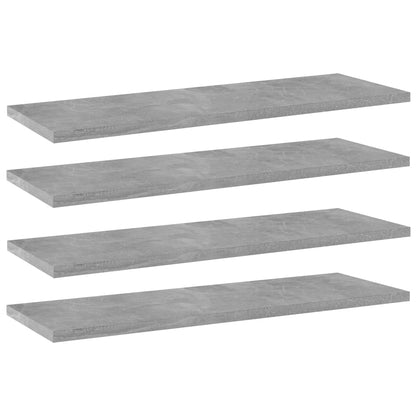 Bookshelf Boards 4 pcs Concrete Grey 60x20x1.5 cm Engineered Wood