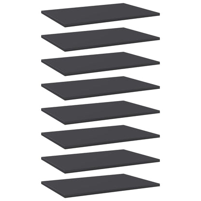Bookshelf Boards 8 pcs Grey 60x40x1.5 cm Engineered Wood