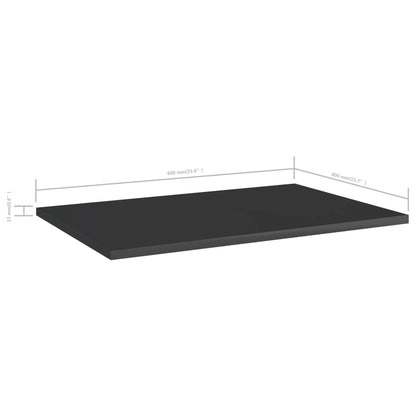 Bookshelf Boards 8 pcs High Gloss Black 60x40x1.5 cm Engineered Wood