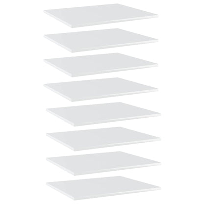 Bookshelf Boards 8 pcs High Gloss White 60x50x1.5 cm Engineered Wood