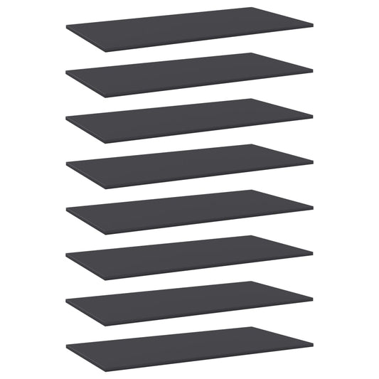 805319 vidaXL Bookshelf Boards 8 pcs Grey 80x30x1,5 cm Engineered Wood