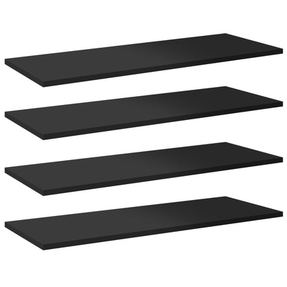 Bookshelf Boards 8 pcs High Gloss Black 80x30x1.5 cm Engineered Wood