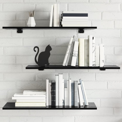 Bookshelf Boards 8 pcs High Gloss Black 80x30x1.5 cm Engineered Wood