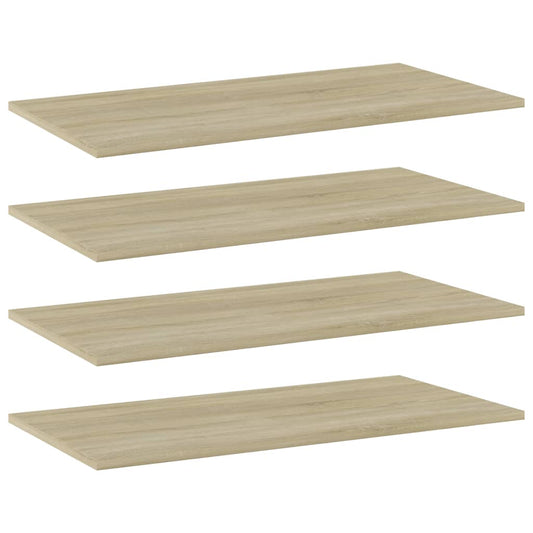 805336 vidaXL Bookshelf Boards 4 pcs Sonoma Oak 80x40x1,5 cm Engineered Wood