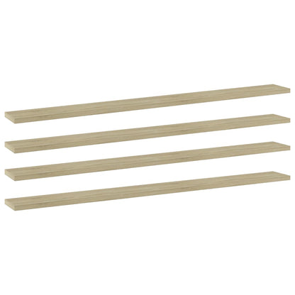 Bookshelf Boards 4 pcs Sonoma Oak 100x10x1.5 cm Engineered Wood