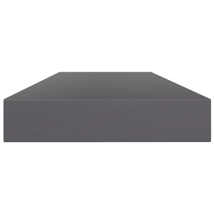 Bookshelf Boards 4 pcs High Gloss Grey 100x10x1.5 cm Engineered Wood