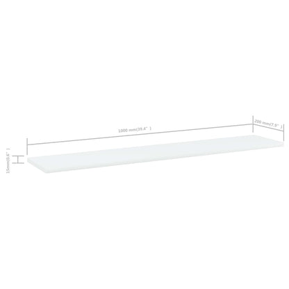 Bookshelf Boards 4 pcs White 100x20x1.5 cm Engineered Wood