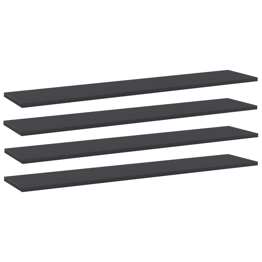 805382 vidaXL Bookshelf Boards 4 pcs Grey 100x20x1,5 cm Engineered Wood
