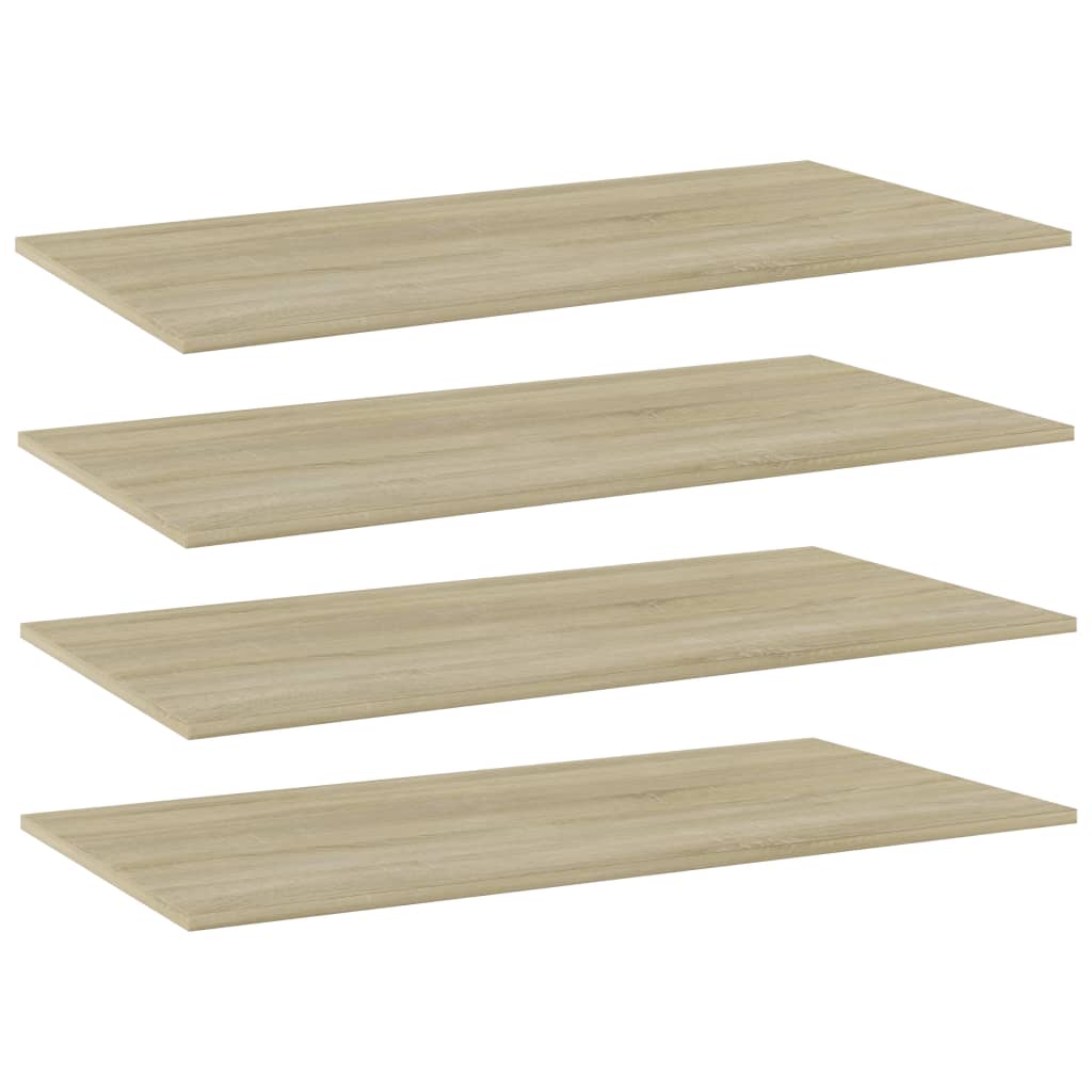 805421 vidaXL Bookshelf Boards 4 pcs Sonoma Oak 100x50x1,5 cm Engineered Wood