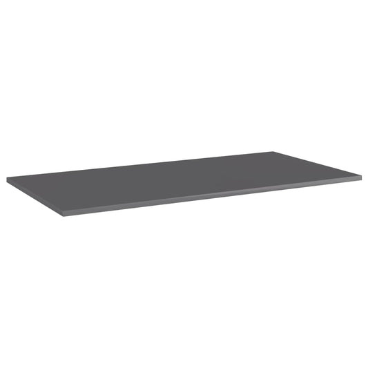 805425 vidaXL Bookshelf Boards 4 pcs High Gloss Grey 100x50x1,5 cm Engineered Wood